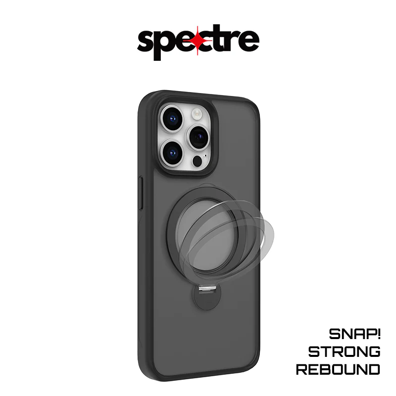 Stealth Case For iPhone 15 Pro With Kick Stand (Black)