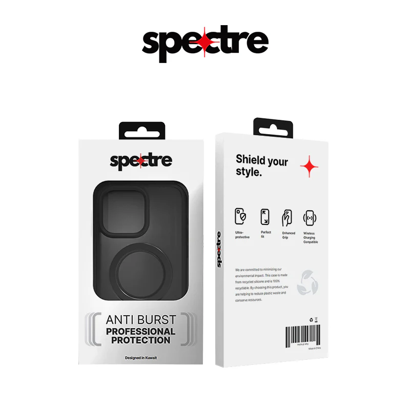 Stealth Case For iPhone 15 Pro With Kick Stand (Black)