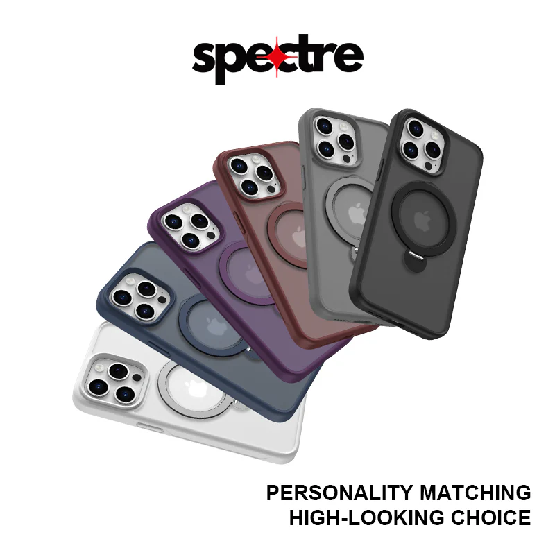 Stealth Case For iPhone 15 Pro With Kick Stand (Natural Titanium)