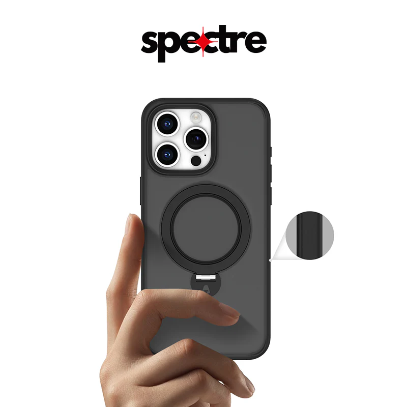 Stealth Case For iPhone 15 Pro With Kick Stand (Natural Titanium)