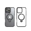 Stealth Case For iPhone 15 Pro With Kick Stand (Black)