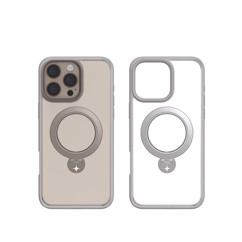 Stealth Case For iPhone 16 Pro With Kick Stand (Natural Titanium)