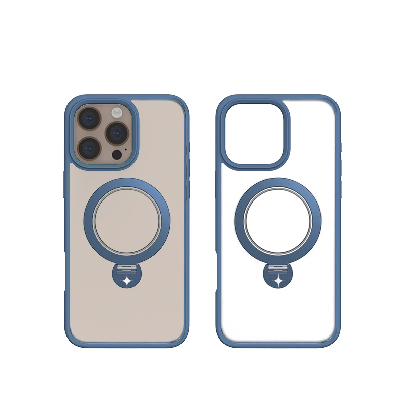 Stealth Case For iPhone 16 Pro Max With Kick Stand (Dark Blue)