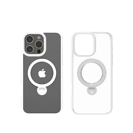 [SPCT-STK-IP15P-TRN] Stealth Case For iPhone 15 Pro With Kick Stand (Matte Transparent)