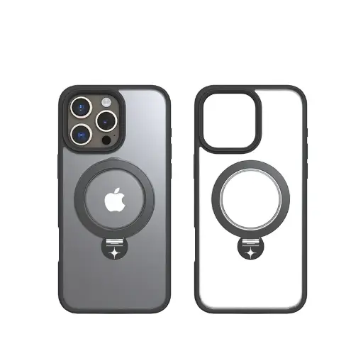 [SPCT-STK-IP16PM-BLK] Stealth Case For iPhone 16 Pro Max With Kick Stand (Black)