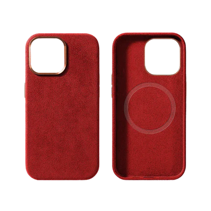 [IP15P-RD] iPhone 15 Pro - Alcantara Case - Red