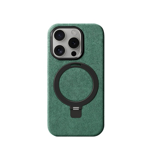 [ALCK-IP15P-CY] iPhone 15 Pro With Kick Stand - Alcantara Case - Cyan